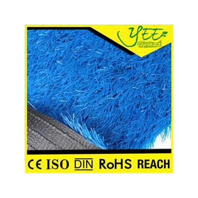 blue color artificial grass for kindergarten with heavy metal free