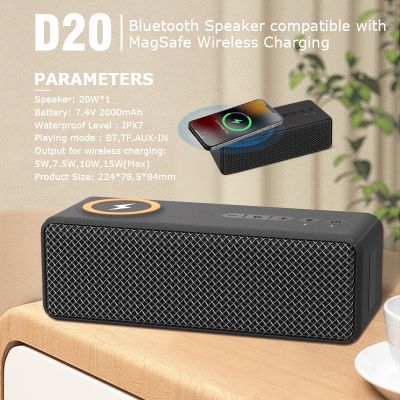 Ozzie high quality wireless loud bass chargable bluetooth speaker D20