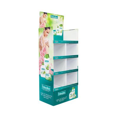 Custom retail shop body wash cardboard display stand,skin care products display, paper display shelf