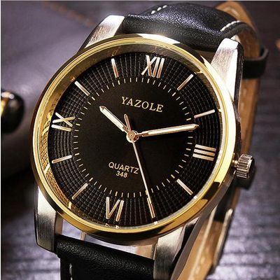 Newest brand high quality waterproof mens watches business leather watches
