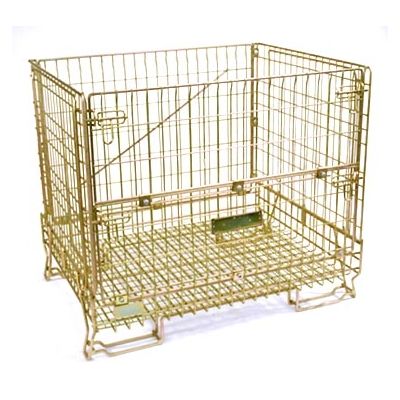 Foldable galvanized metal security wire mesh storage roll cage