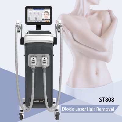 Painless Technology Double Handles Laser Equipment 3 Wavelength Diode Laser Hair Removal Machine