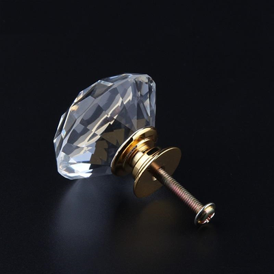 Crystal Glass Knobs Cupboard Pulls Europe Style Diamond Shape Design Door Drawer Cabinet Handles