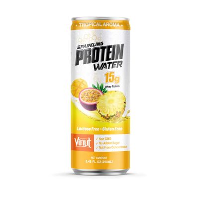 250ml can VINUT Sparking Protein Water Gluten Free Lactose Free Protein Shakes Whey Protein