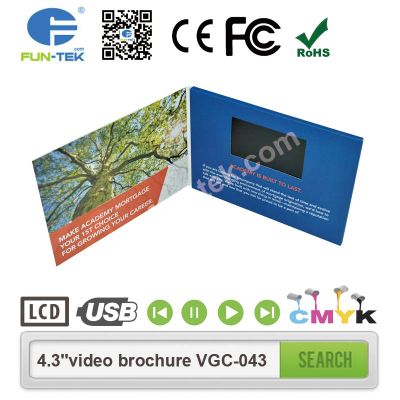 A5 Landscape 4.3 inch Video Brochure LCD in Print Advertising Player Mailer VGC-043