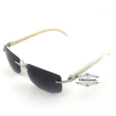 Cartier Horn Patterned Lens Rimless Sunglasses CT3524012