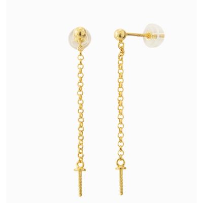 925 Silver Tassel Earring Fitting With 8mm Pearl