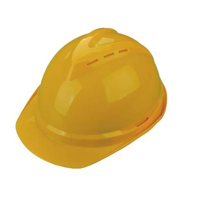 V Type Yellow Industrial Safety Helmet