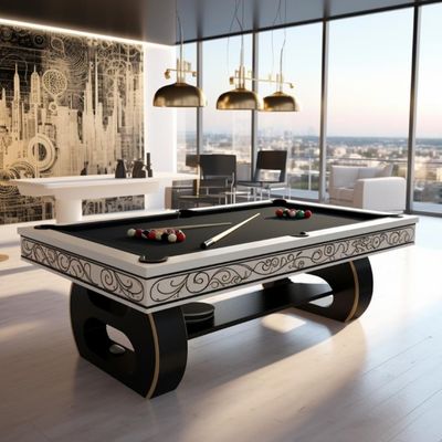 New Light Luxury Black and White Line Series High Quality pool Table