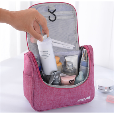travel toiletry bag makeup cosmetic organizer bag with hook handle for mens women unisex waterproof