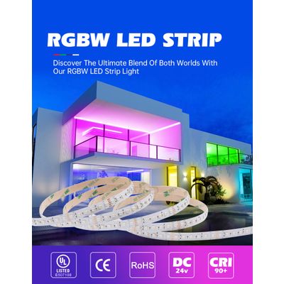 2835 RGBW RGB+2110 White (2700K-3000K) 3 Colors in 1 LED 5m 16.4ft 240LEDs/m Multi-Colored LED Tape