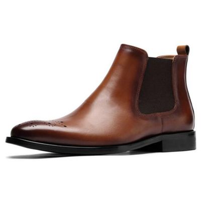 Men height increasing Chelsea boots leather