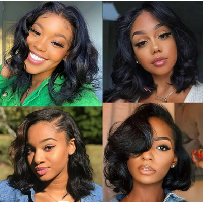 13X4 Lace Front Wigs Body Wave Short Bob Wigs Synthetic Lace Front Wigs Glueless Hairline Wigs