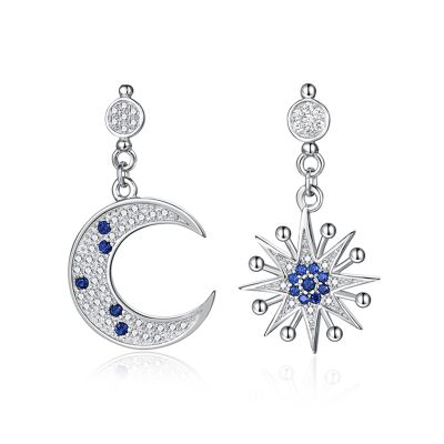 Dangles Designer | Personality 925 Silver Dangles Jewelers | Moon And Star Earrings | Women's Dangle