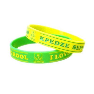 Engraved and color filled silicone wristbands