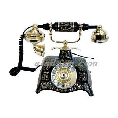 Brass Victorian French Rotary Dial Telephone Phone