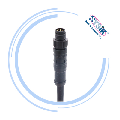 Factory 6 8 pin female male socket with cable IP67 waterproof straight shielded molded M8 cable
