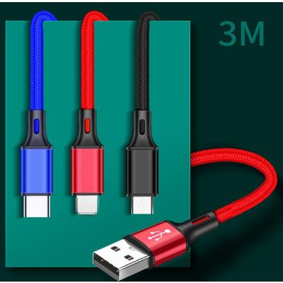 Nylon Micro USB Cable for Samsung Huawei Android 2m 1m