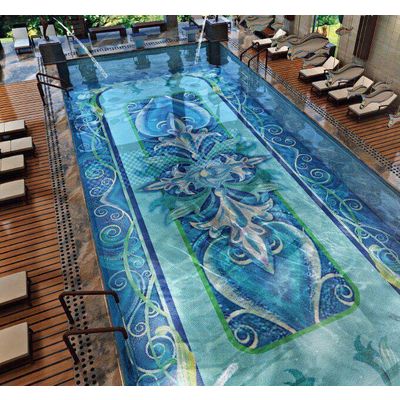 hot sale blue color cheap mosaic swimming pool tile