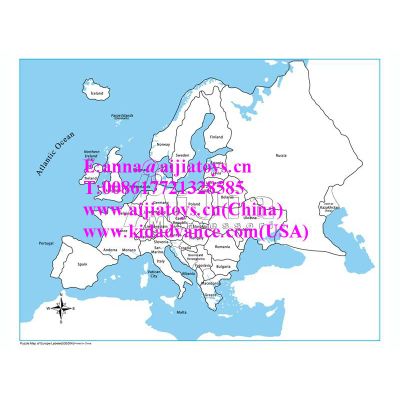 Montessori Labeled Europe Control Map,montessori material toys