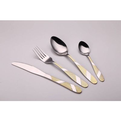 Stainless Steel Cutlery Fork/Spoon/Knife Set With Plastic Handle
