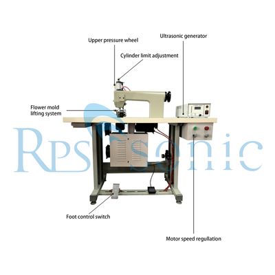 35Khz Ultrasonic sewing machine with rotary horn for raincoat cutting and sealing