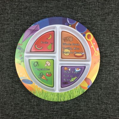 9 inch melamine compartments plate