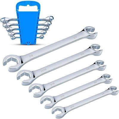 Middly Flare Nut Wrench Set, Brake Line Open Wrench for Removing Nuts on Fuel, Brake or Air Conditio