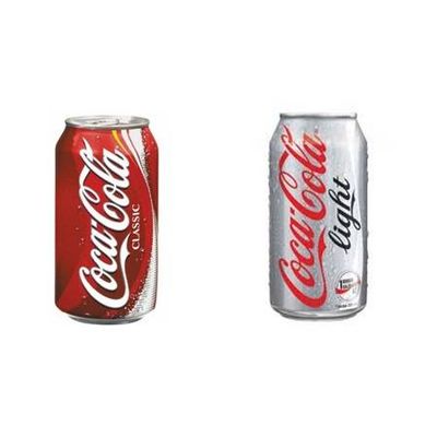 Coca-Cola Classic or Light 330ml cans