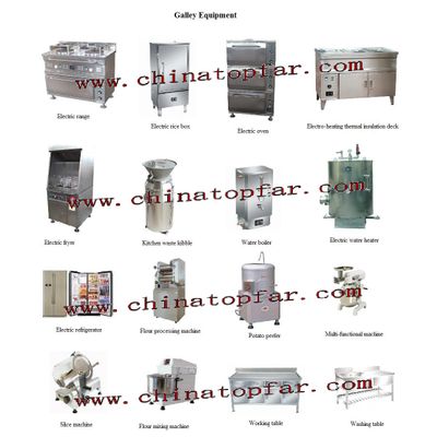 Ship galley cooking equipment and laundry equipment