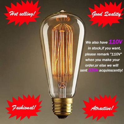 Fashion Incandescent Vintage Light Bulb,DIY Edison Bulb,Chirstmas Decoration lamp E27/220V/40W 60*14