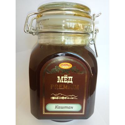 Natural flower chestnut honey from Russia