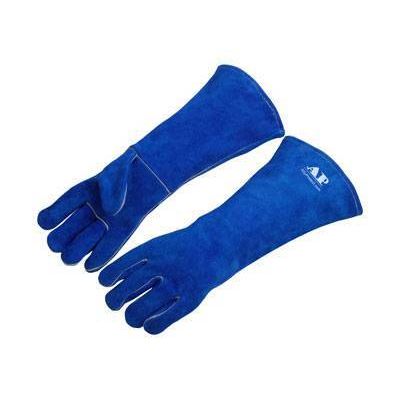 Royal Blue Lengthen Leather Welding Gloves