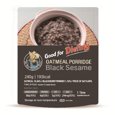 Oatmeal porridge with black sesame for diet (Porridge)