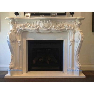 antique traditional marble fireplace mantels and surround for sale