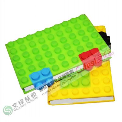 Wholesale Eco-friendly silicone notebook with blocks design in A6 size paper