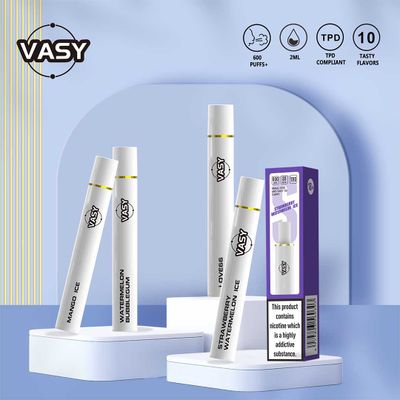 VASY Slim 600 Disposable Vape Stick 2% with Dust Cap