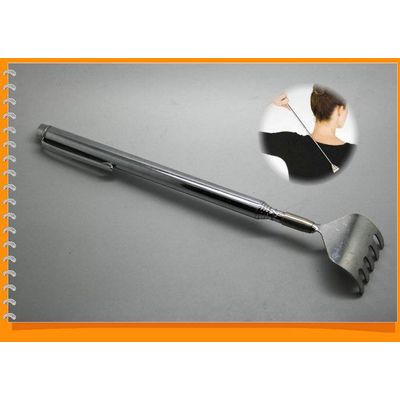 Massage metal telescopic back scratcher with pen clip