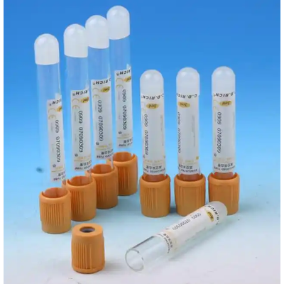 Vacuum blood collection tubes with gel and clot activator
