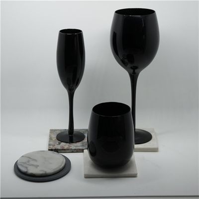 classical pure black egg shape glass wine cup
