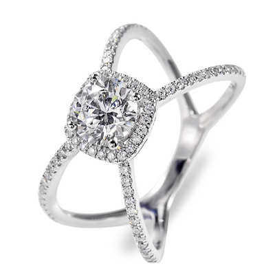 Best Selling 18k Soild Gold Ring 6.5mm 1Carat HPHT Lab Grown Diamond Engagement Rings Jewelry