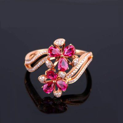 Robira Ruby Ring 18K Gold & Gem Wedding Rings For Women
