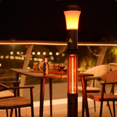 Patio Outdoor 1500W Freestanding Electric Patio Heater with LED Flame Light