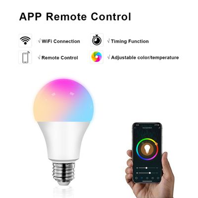 Tuya 15W WiFi Smart Home Light Bulb, E27 RGB LED Lamp Dimmable with Smart Life APP, Voice Control fo