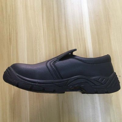no lace genuine leather upper steel toe safety shoes