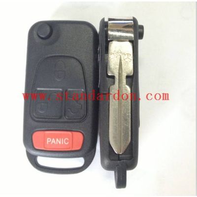UNCUT FOUR TRACK FLIP KEY FOR MERCEDES BENZ REMOTE / REPLACEMENT / TRANSPONDER KEY FOR AMG C CL ML