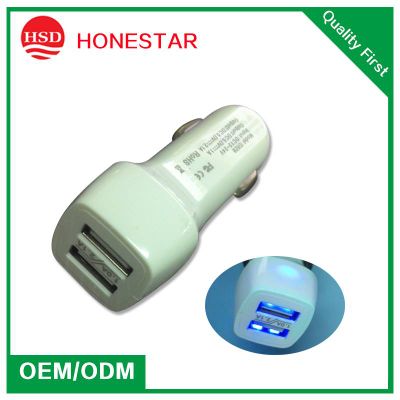 China 5V 3.1A Dual USB Car Charger for Cellphone