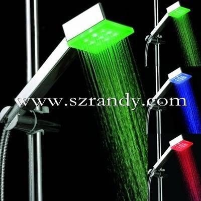 color changing square led shower/spa massage hand held shower head