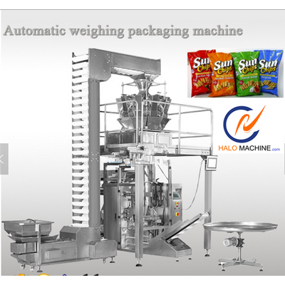 filling snack puffed food packaging popcorn potato chips packing machine