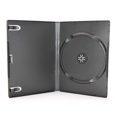 SUNSHING Wholesale Plastic 14MM DVD case black single disc CD case with cover paper